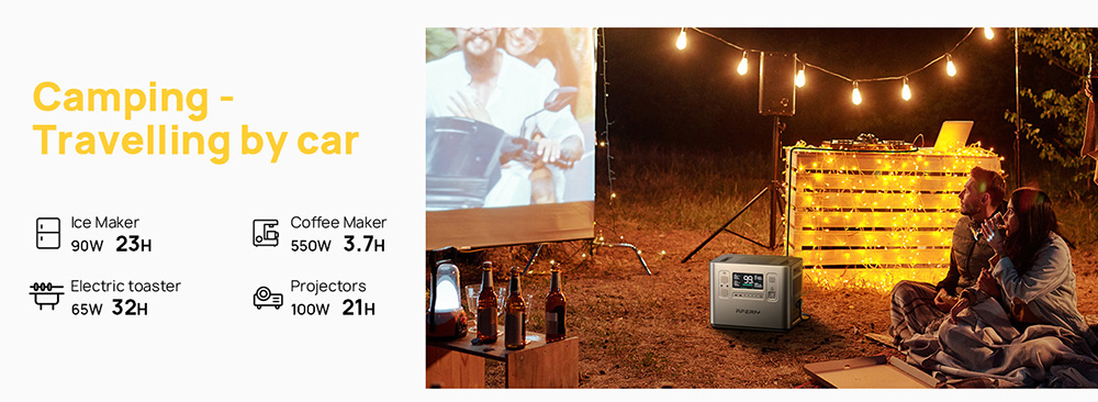 AFERIY P210 Portable Power Station, 2400W AC Output, 2048Wh LiFePO4 Battery, 13 Outputs, 2H Fast AC Recharge, 500W Solar Input & App Control