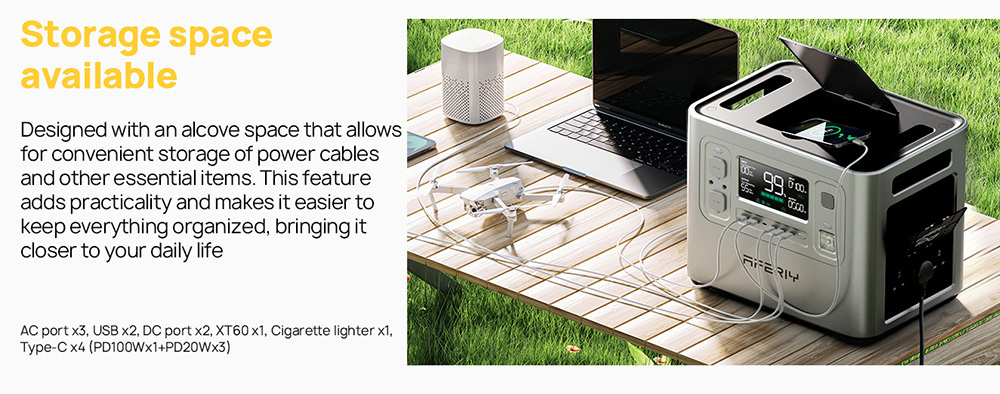 AFERIY P210 Portable Power Station, 2400W AC Output, 2048Wh LiFePO4 Battery, 13 Outputs, 2H Fast AC Recharge, 500W Solar Input & App Control