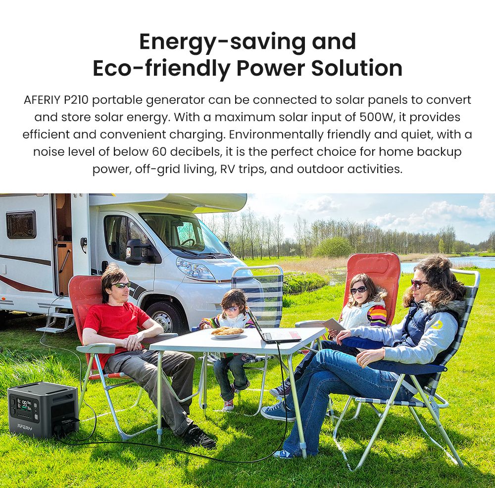 AFERIY P210 Portable Power Station, 2400W AC Output, 2048Wh LiFePO4 Battery, 16 Outputs, 2H Fast AC Recharge, 500W Solar Input & App Control