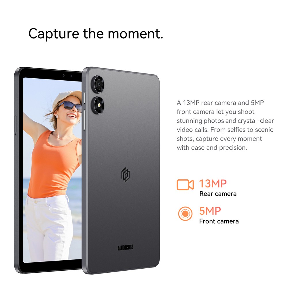 Tablette ALLDOCUBE iPlay 70 Mini Pro sous Android 15, &eacute;cran IPS 8,4 pouces (1200 x 1920 pixels, 90 Hz), processeur octoc&oelig;ur MTK MT8791, 8 Go de RAM, 256 Go de ROM, double cam&eacute;ra 13 MP + 5 MP, Wi-Fi 6, Bluetooth 5.4, GPS/Glonass/Beidou/Galileo, batterie 6050 mAh, deux haut-parleurs, double SIM