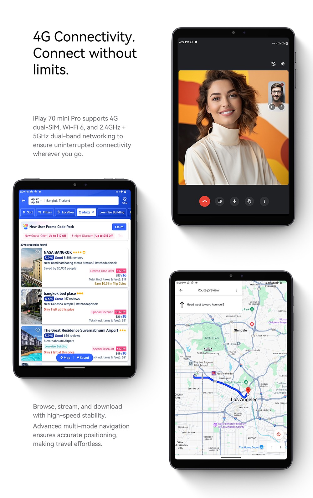 Tablette ALLDOCUBE iPlay 70 Mini Pro sous Android 15, &eacute;cran IPS 8,4 pouces (1200 x 1920 pixels, 90 Hz), processeur octoc&oelig;ur MTK MT8791, 8 Go de RAM, 256 Go de ROM, double cam&eacute;ra 13 MP + 5 MP, Wi-Fi 6, Bluetooth 5.4, GPS/Glonass/Beidou/Galileo, batterie 6050 mAh, deux haut-parleurs, double SIM
