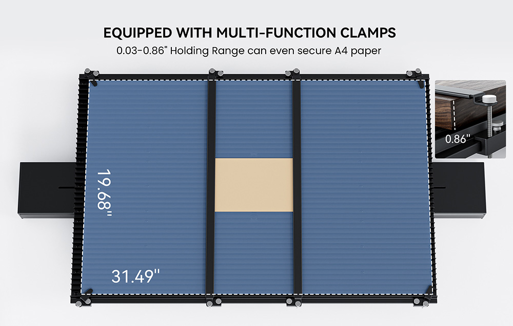 ATOMSTACK R7 F&ouml;rderband f&uuml;r Hurricane CO₂-Laserschneider, Arbeitsbereich 800 x 500 mm, Positioniergenauigkeit 1 mm