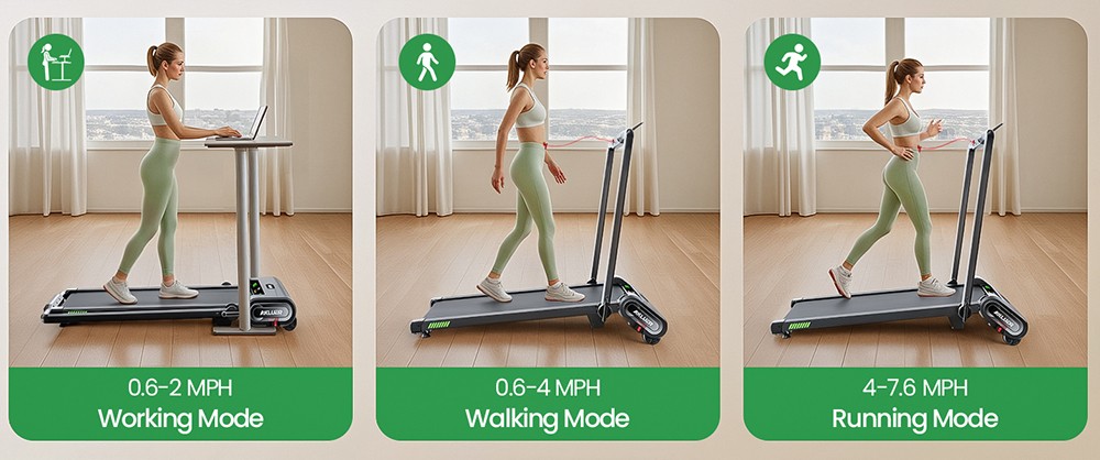 Akluer H1-B Under Desk Treadmill with 13% Auto Incline, 2.5HP Motor, 12km/h Speed, 100x40cm Running Area, 150kg Max Load, LED Display & Remote control