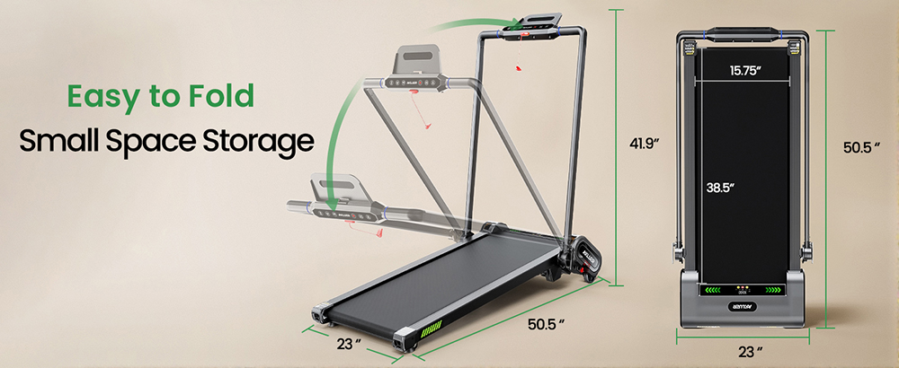 Akluer H1-B Under Desk Treadmill with 13% Auto Incline, 2.5HP Motor, 12km/h Speed, 100x40cm Running Area, 150kg Max Load, LED Display & Remote control