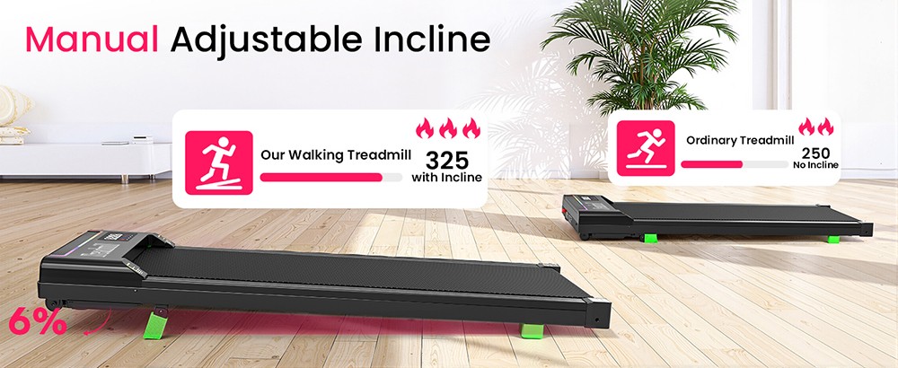 Akluer P03-B Brushless Treadmill with 6% Incline, 2.5HP Quiet Motor, 0.6-4MPH Speed, 38x88cm Running Area, 150kg Max Load, LED Display & Dual Remote Control