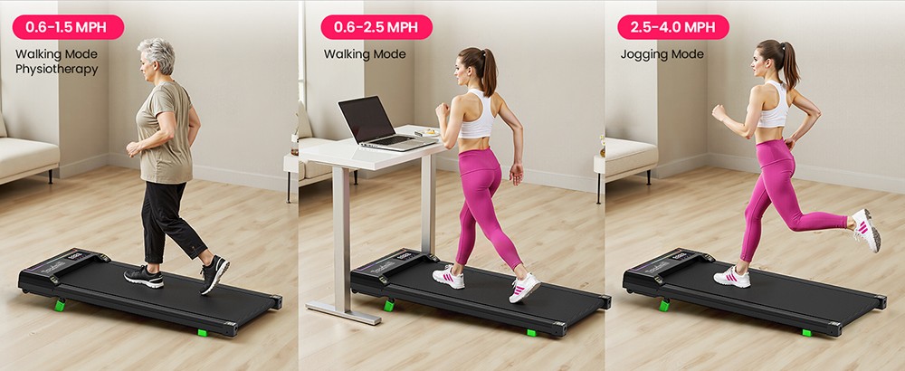 Akluer P03-B Brushless Treadmill with 6% Incline, 2.5HP Quiet Motor, 0.6-4MPH Speed, 38x88cm Running Area, 150kg Max Load, LED Display & Dual Remote Control