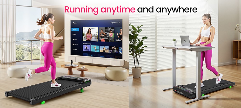 Akluer P03-B Brushless Treadmill with 6% Incline, 2.5HP Quiet Motor, 0.6-4MPH Speed, 38x88cm Running Area, 150kg Max Load, LED Display & Dual Remote Control