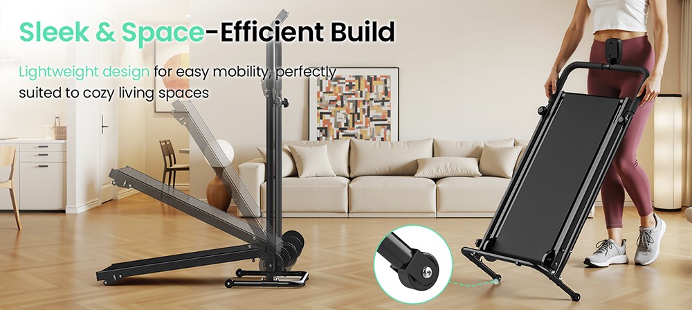 Akluer RJ401 Non-Motorized Treadmill with 5% Incline, 3 Speed Levels, 92x39cm Running Area, 150kg Max Load, 6-Layer Anti-Slip Belt, LED Display & Shock Absorption