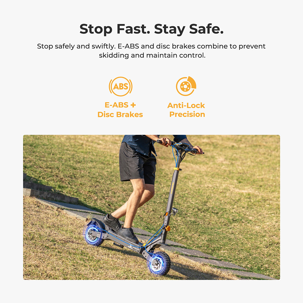 Ausom L1 Electric Scooter ABE Version, 500W Motor, 48V 20.8Ah batéria, 10-palcové pneumatiky, max. rýchlosť 20 km/h, dojazd 90 km, predné a zadné kotúčové brzdy, odpruženie kyvného ramena, odomykanie pomocou NFC a prístupového kódu