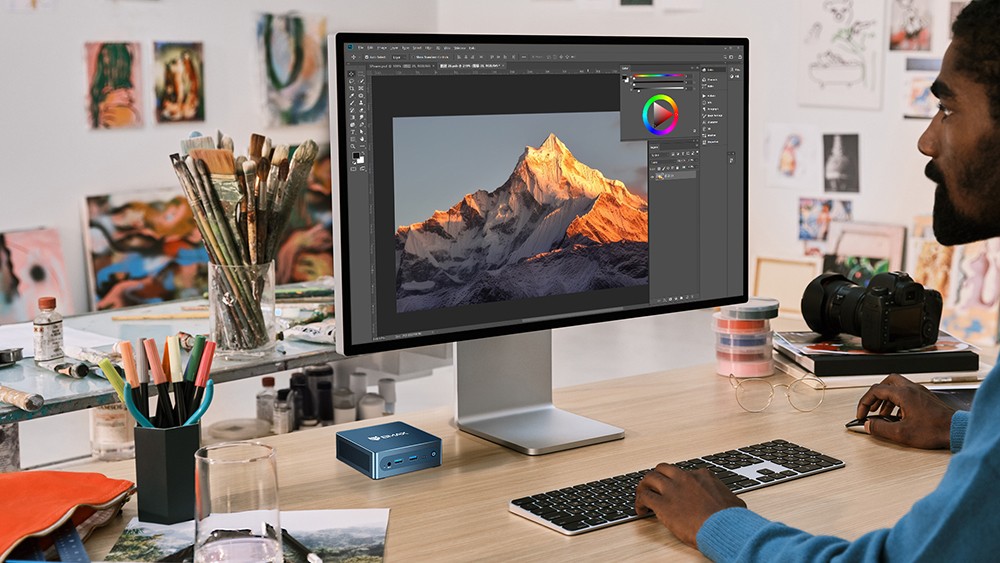 Mini PC BMAX B4 Ultra, processeur Intel N150 quadric&oelig;ur jusqu'&agrave; 3,6 GHz, 16 Go de RAM, SSD de 512 Go, double affichage HDMI, Wi-Fi 5, Bluetooth 5.0,  2 ports USB 3.0, 2 ports USB 2.0, 1 port RJ45, 1 prise casque