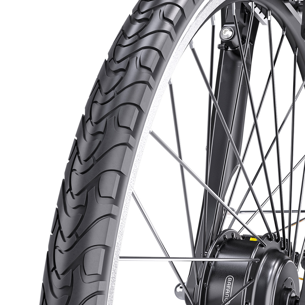 CITY 1.3-20 Vélo électrique, moteur 250W, batterie 37V 14Ah, pneus 700*40C, vitesse maximale de 25km/h, autonomie de 45km, freins à disque mécaniques avant et arrière, Shimano 7 vitesses