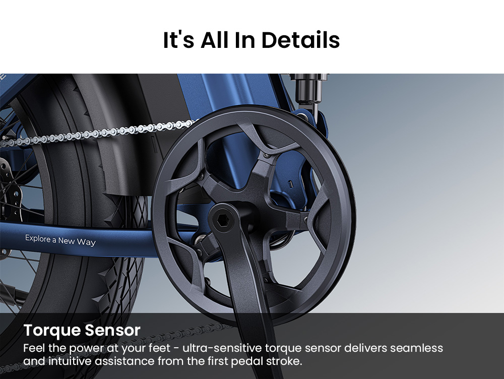 ENGWE Pro 3.0 Boost Electric Bike, 250W Motor, 48V 15Ah Battery, 20*4.0 inch Tires, 130km Range, Hydraulic Brake, Full Suspension, Shimano 7-speed, Torque Sensor, App Control - Blue