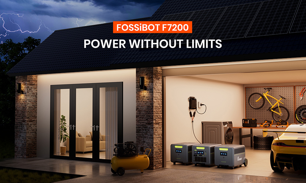 Tragbare Powerstation FOSSiBOT F7200, 5222,4 Wh Kapazit&auml;t, 7200 W Ausgangsleistung, 5200 W Hybrid-Schnellladung, <10 ms USV-Umschaltzeit, intelligente App-Steuerung, LiFePO4-Akku in Elektrofahrzeugqualit&auml;t mit &uuml;ber 6500 Ladezyklen, Solargenerator f&uuml;r Notstromversorgung zu Hause/Camping/Wohnmobil/Notfall