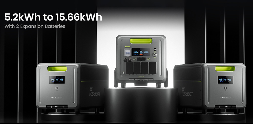 Tragbare Powerstation FOSSiBOT F7200, 5222,4 Wh Kapazit&auml;t, 7200 W Ausgangsleistung, 5200 W Hybrid-Schnellladung, <10 ms USV-Umschaltzeit, intelligente App-Steuerung, LiFePO4-Akku in Elektrofahrzeugqualit&auml;t mit &uuml;ber 6500 Ladezyklen, Solargenerator f&uuml;r Notstromversorgung zu Hause/Camping/Wohnmobil/Notfall