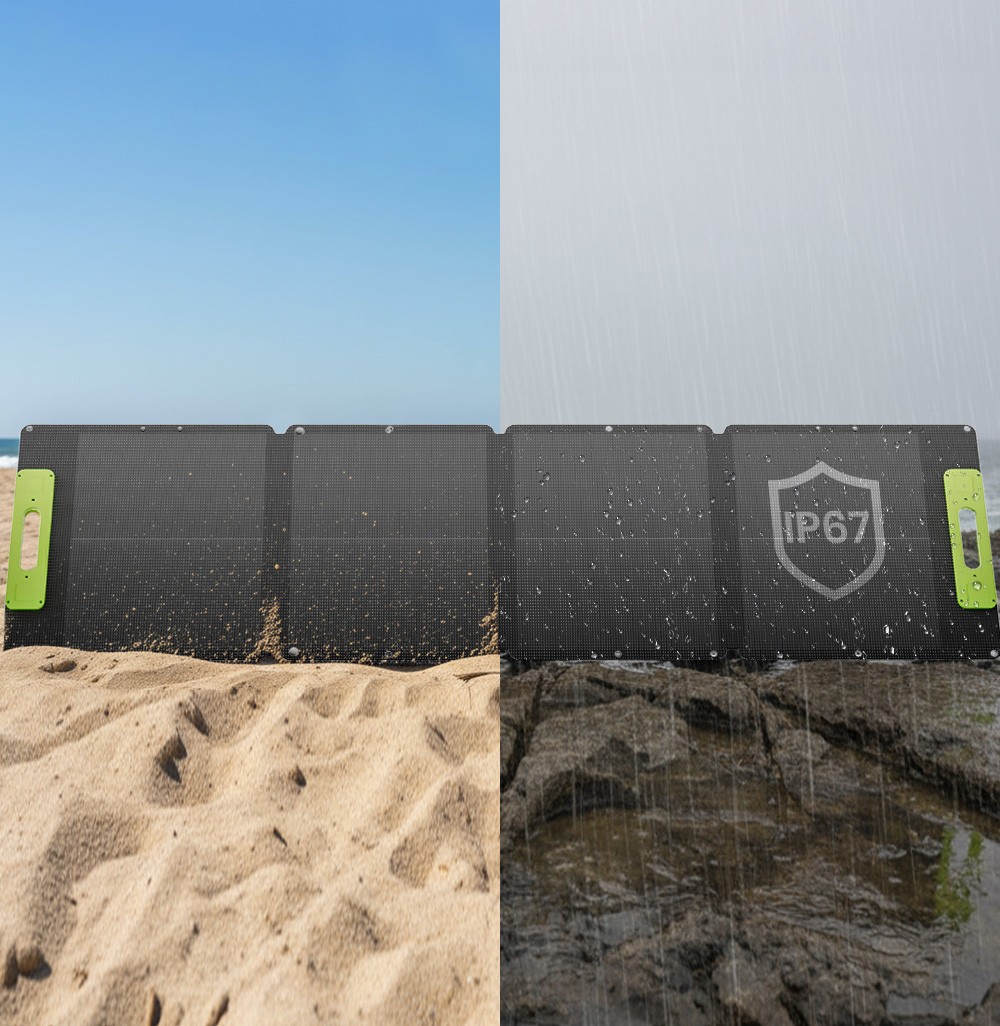 FOSSiBOT SP110 110W Faltbares Solarpanel, 26% hoher Wirkungsgrad, r&uuml;ckseitig kontaktierte Zellen, ETFE-Beschichtung, mehrere DC- und USB-Ausg&auml;nge, IP67 wasserdicht f&uuml;r Outdoor/Wohnmobil/Camping/Notfall