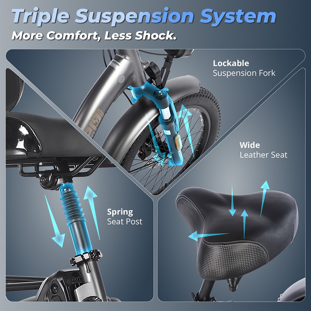 Fafrees F20 Mate Electric Cargo Tricycle EU L1e-B Certified Version, 500W Motor, 48V 21Ah Battery, 20*3 inch Tires, 30km/h Max Speed, 115km Max Range, Hydraulic Disc Brake, Triple Suspension System, LCD Display - Grey