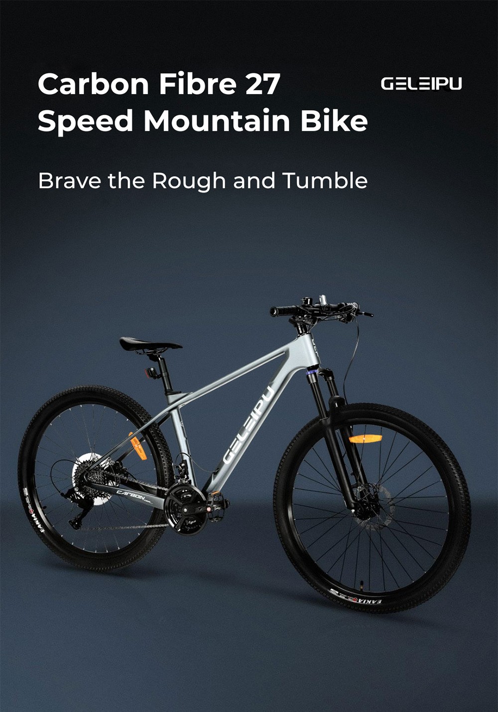 GELEIPU C30R-15 Carbonfaser-Fahrrad, 27,5-Zoll-Reifen, hydraulische Scheibenbremsen vorne und hinten, 27-Gang-Schaltung