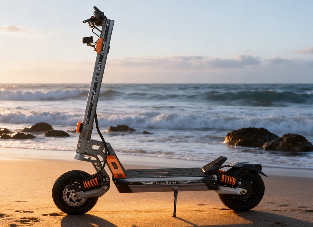 GELEIPU GT EVO Electric Scooter, 1600W*2 motor, 60V 36Ah batéria, 11 palcové pneumatiky, max. rýchlosť 86km/h, dojazd 95km, hydraulické brzdy, hydraulický pružinový tlmič