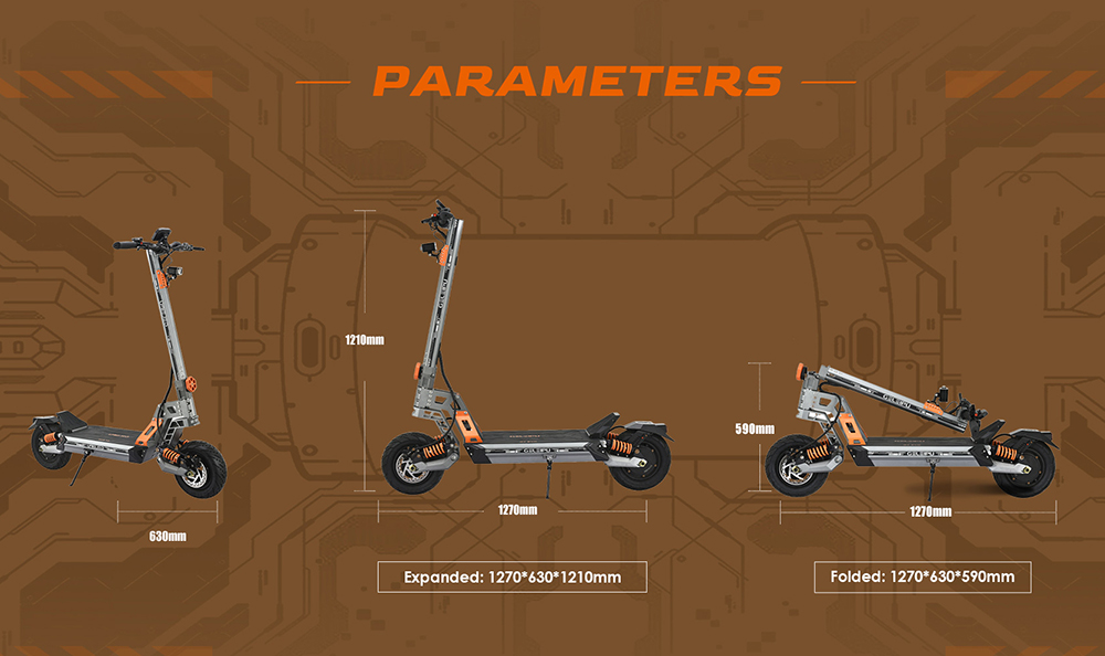 GELEIPU GT EVO Electric Scooter, 1600W*2 motor, 60V 36Ah batéria, 11 palcové pneumatiky, max. rýchlosť 86 km/h, dojazd 95 km, hydraulické brzdy, hydraulický pružinový tlmič
