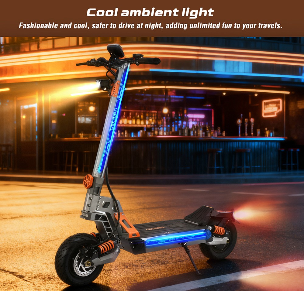 GELEIPU GT EVO Electric Scooter, 1600W*2 motor, 60V 36Ah batéria, 11 palcové pneumatiky, max. rýchlosť 86 km/h, dojazd 95 km, hydraulické brzdy, hydraulický pružinový tlmič