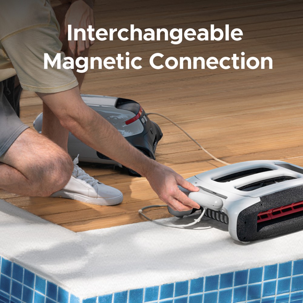 Refurbished Genkinno P2 Cordless Robotic Pool Vacuum Cleaner, 70W Suction, 120 Mins Runtime, AdaptiveNav Path Planning, AdaptiveSuc Technology, APP Remote Control,  for Above/In-Ground Flat Pools - Grey