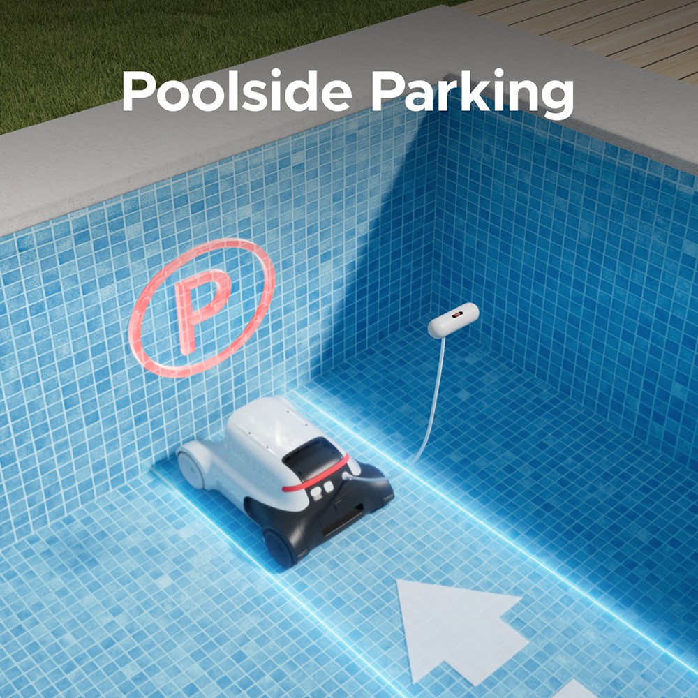 Refurbished Genkinno P2 Cordless Robotic Pool Vacuum Cleaner, 70W Suction, 120 Mins Runtime, AdaptiveNav Path Planning, AdaptiveSuc Technology, APP Remote Control,  for Above/In-Ground Flat Pools - Grey