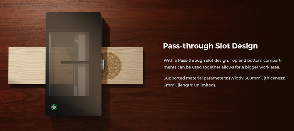 Gweike Cloud Pro 55W CO₂ Lasergravierer mit Drehrolle, Autofokus, 600 mm/s Geschwindigkeit, 0,025mm Pr&auml;zision, 510x300mm Arbeitsbereich, kompatibel mit Holz / Metall / transparentem Acryl / Leder