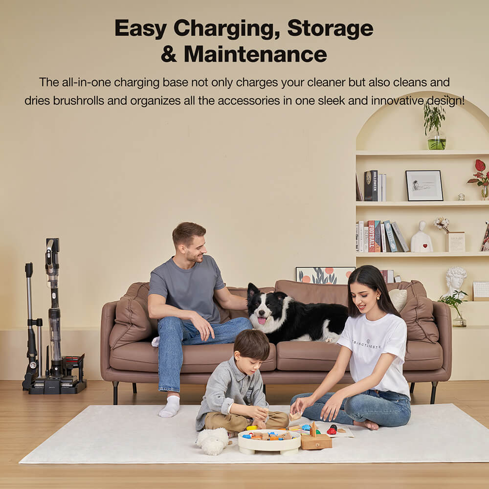 Refurbished JIMMY PW11 Pro Max 5-in-1 Cordless Vacuum & Washer, 460W Strong Power, Double Cleaning, Hot Air Fast Dry, LED Screen, 180&deg; Lay Flat Design, Dual Roller Brushes, For Hard Floors, Pet Hair and the Whole House, Silver-Black Color