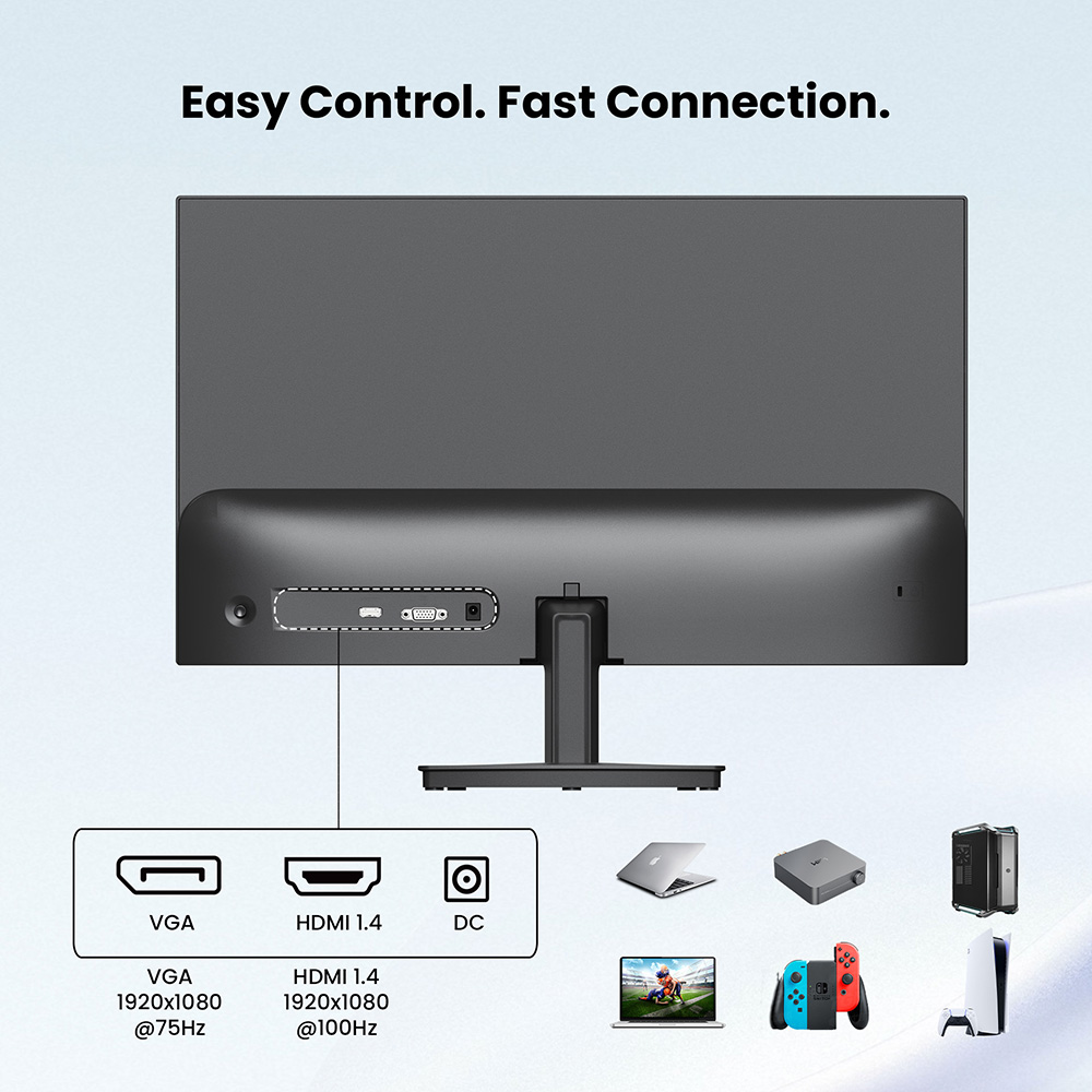 KTC H24B9 Office Monitor, 23.8 inch 100Hz 1920*1080 VA Panel, 1*HDMI1, 1*VGA, Low Blue Light