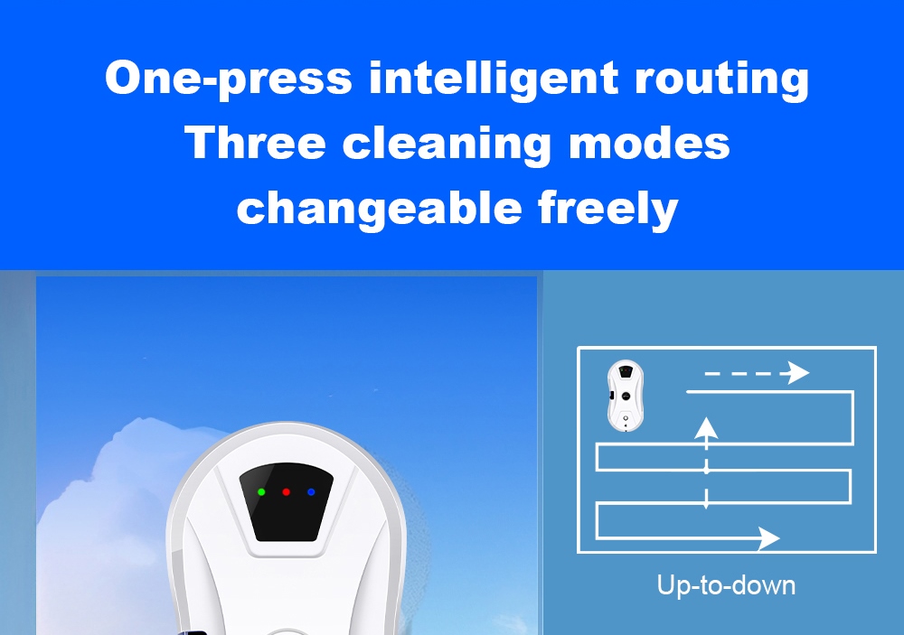 Refurbished Liectroux YW610 Robot Window Vacuum Cleaner, Single Water Spray, 2800Pa Suction, 30ml Water Tank, Border Detection, Remote Control, 20min Power Failure Protection