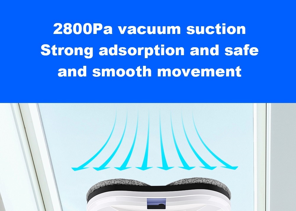 Refurbished Liectroux YW610 Robot Window Vacuum Cleaner, Single Water Spray, 2800Pa Suction, 30ml Water Tank, Border Detection, Remote Control, 20min Power Failure Protection