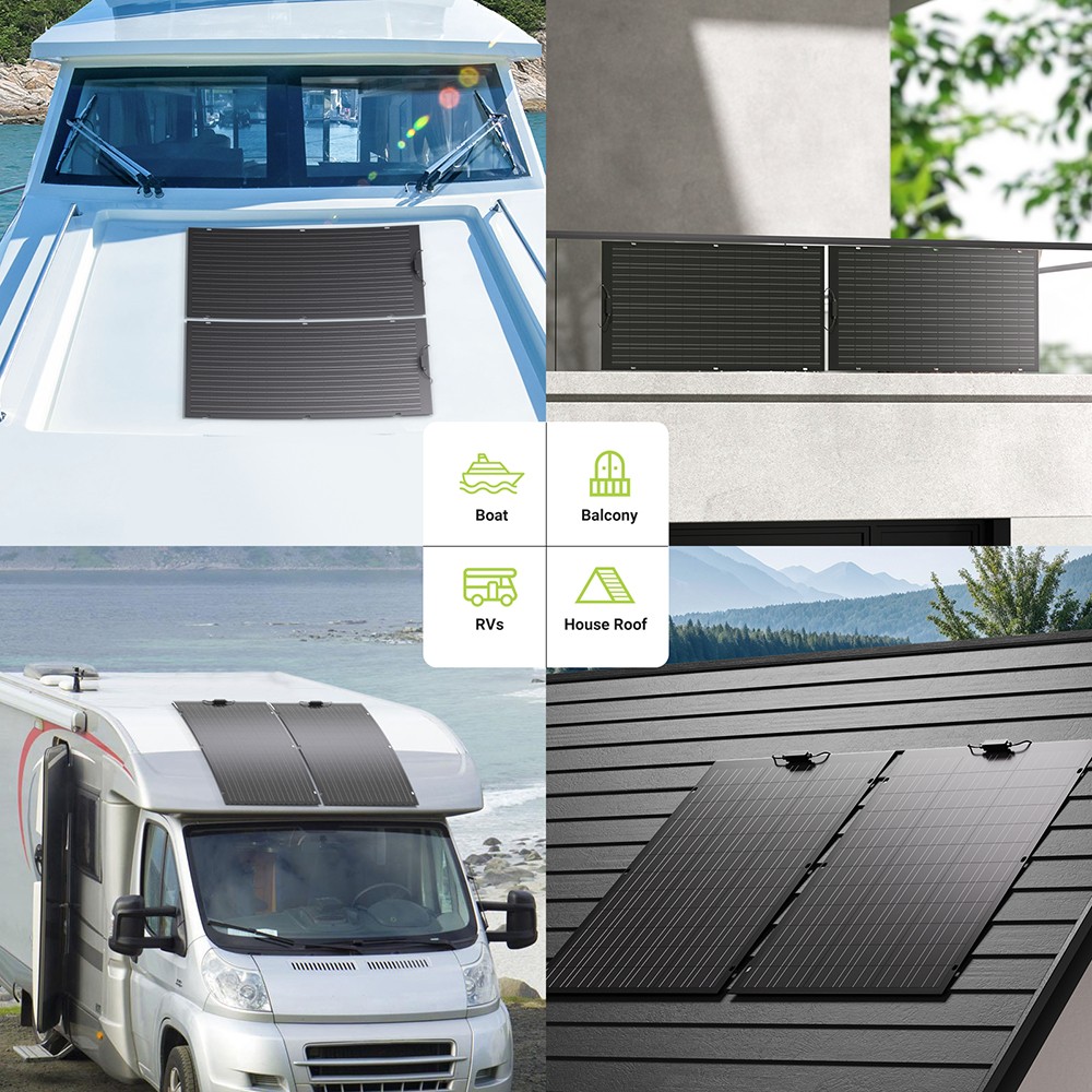 LIONSHEE LS-SP120 120W-os flexibilis napelem 2 db, 18,66%-os hat&aacute;sfok, 2 mm-es ultrav&eacute;kony, 30&deg;-ban hajl&iacute;that&oacute;, IP67 v&iacute;z&aacute;ll&oacute;, lak&oacute;kocsihoz/haj&oacute;hoz/tetőt&eacute;rbe/kempingez&eacute;shez