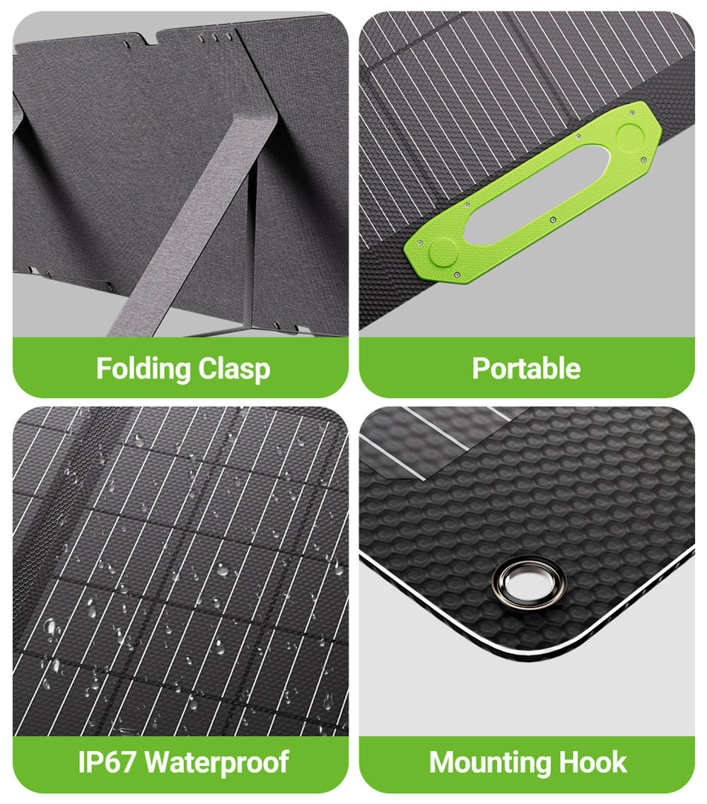 Panneau solaire pliable LIONSHEE LS-SP400F 400 W, rendement &eacute;lev&eacute; de 23 %, &eacute;tanch&eacute;it&eacute; IP67, compatible avec groupes &eacute;lectrog&egrave;nes, camping-cars, SUV, camions, habitations et syst&egrave;mes hors r&eacute;seau.