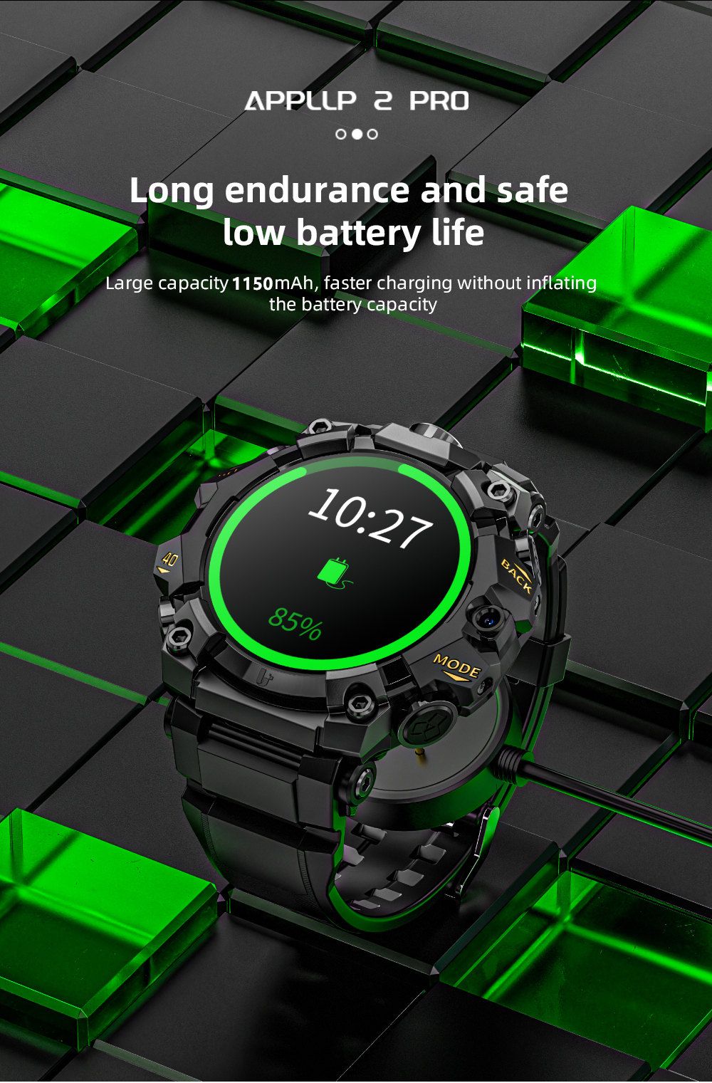 LOKMAT APPLLP 2 Pro Smartwatch, 1,508 Zoll AMOLED-Display, unterst&uuml;tzt 5G LTE, Dual-Kamera, Gesichtserkennung, Gesundheitsdaten&uuml;berwachung &ndash; Rot, 4 GB + 64 GB