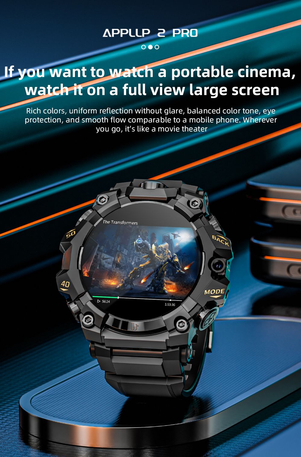 LOKMAT APPLLP 2 Pro Smartwatch, 1.508 inch AMOLED Screen, Supports 5G LTE, Dual Cameras, Facial Recognition, Health Data Monitoring - Red, 4GB+64GB