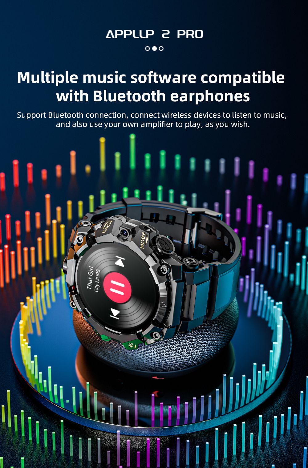 LOKMAT APPLLP 2 Pro Smartwatch, 1.508 inch AMOLED Screen, Supports 5G LTE, Dual Cameras, Facial Recognition, Health Data Monitoring - Red, 4GB+64GB