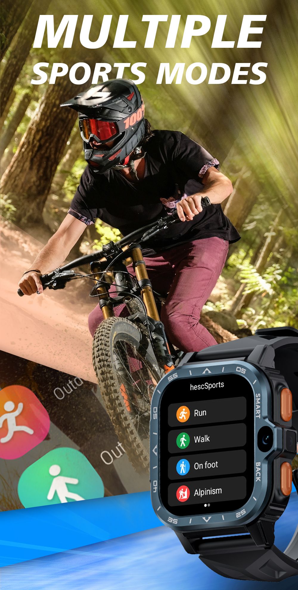 LOKMAT APPLLP 4 MAX Smartwatch, 2,02 Zoll 320*386 TFT-Bildschirm, 2 GB RAM 16 GB ROM, Dual-Kamera, GPS-Ortung, 800 mAh Akku, 4G-Anrufe