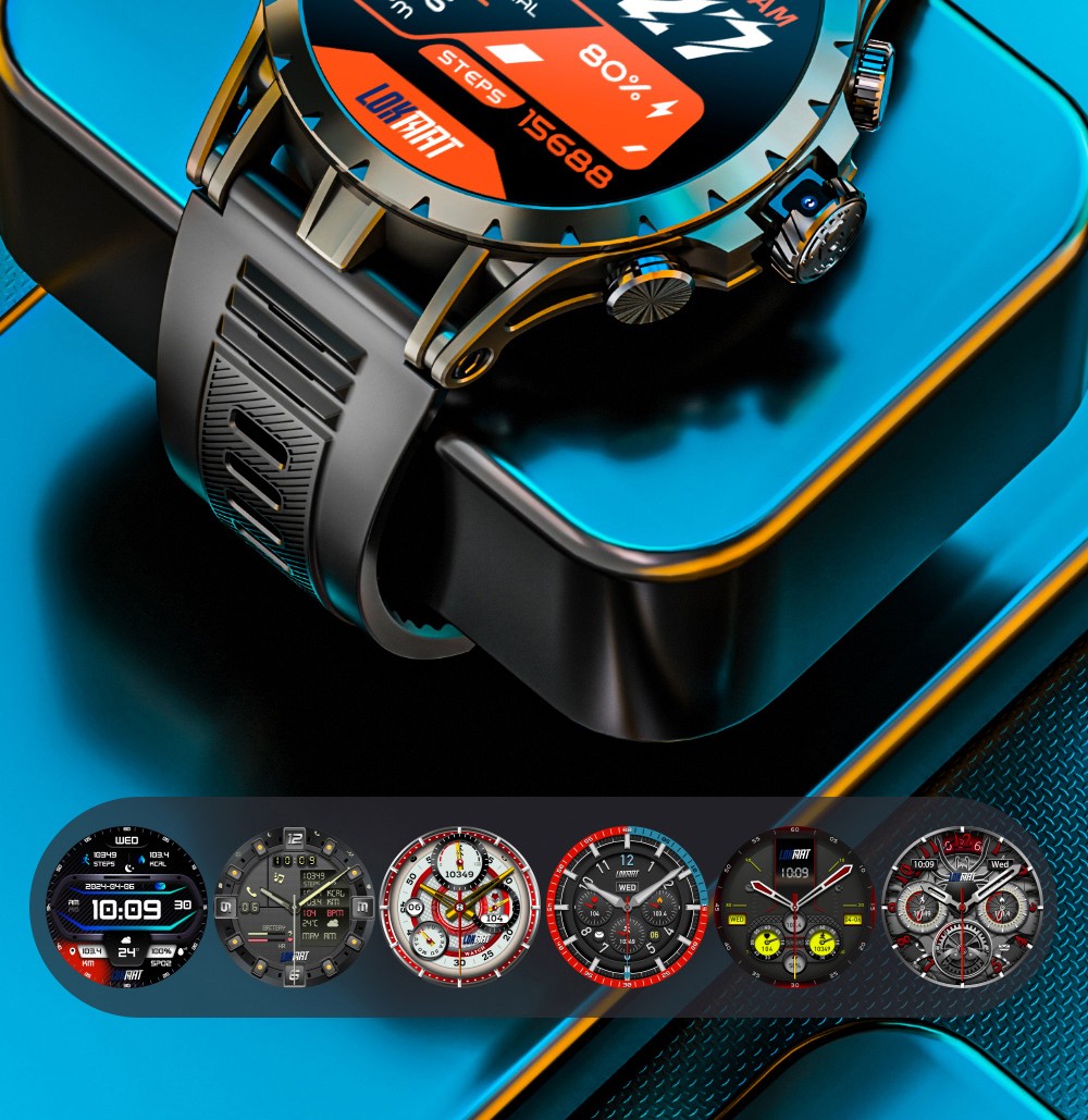 LOKMAT APPLLP 4 Smartwatch, 1,508-Zoll-AMOLED-Bildschirm, unterst&uuml;tzt 4G/5G-SIM-Karten, Herzfrequenz- und Blutsauerstoffmessung, NFC-Funktion, GPS-Ortung