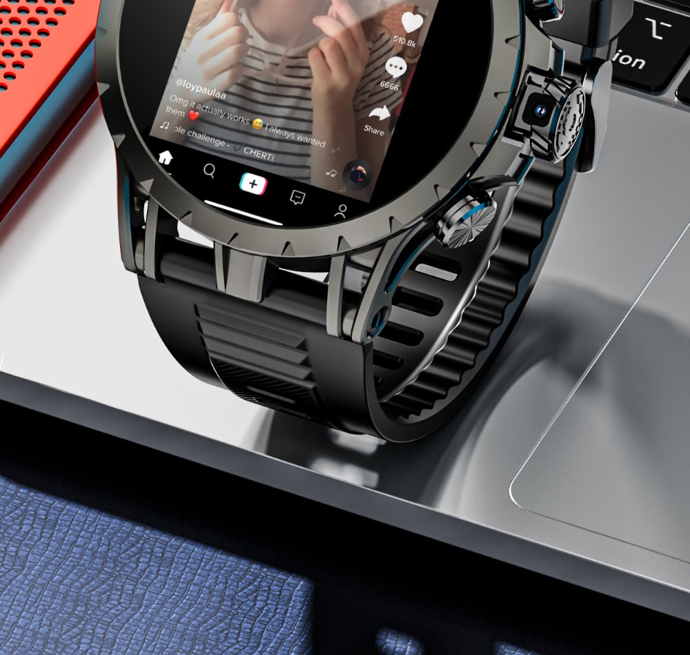 LOKMAT APPLLP 4 Smartwatch, 1,508-Zoll-AMOLED-Bildschirm, unterst&uuml;tzt 4G/5G-SIM-Karten, Herzfrequenz- und Blutsauerstoffmessung, NFC-Funktion, GPS-Ortung