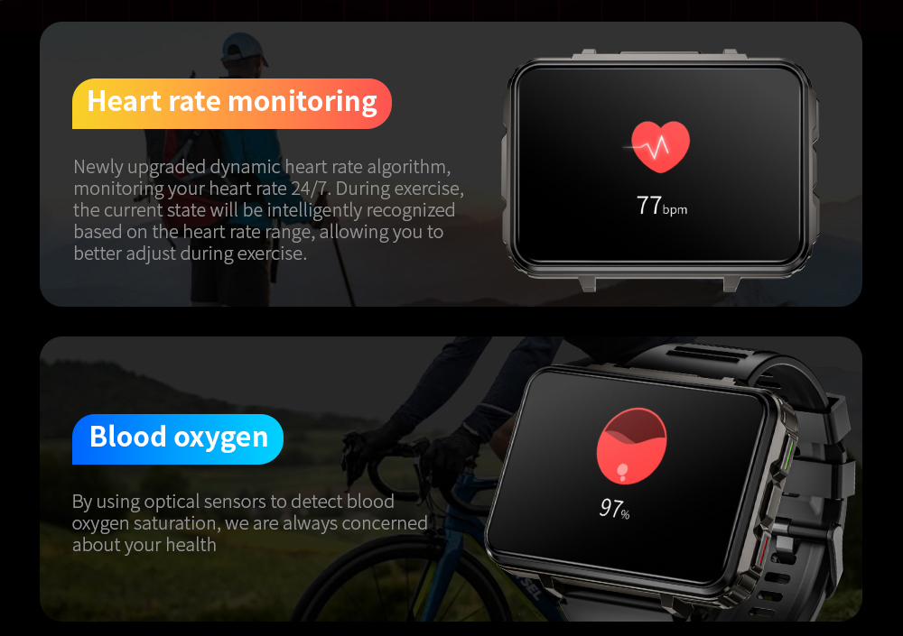 LOKMAT APPLLP 5 MAX Smartwatch, 2.4-inch HD Screen, Android 10.7, 1500mAh Battery, 4G Calling, Dual Cameras, 4GB+64GB, Heart Rate Blood Oxygen Monitoring