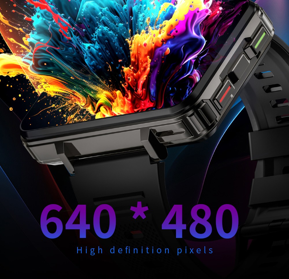 LOKMAT APPLLP 5 MAX Smartwatch, 2,4-Zoll-HD-Display, Android 10.7, 1500-mAh-Akku, 4G-Telefonie, Dual-Kamera, 6 GB RAM + 128 GB interner Speicher, Herzfrequenz- und Blutsauerstoffmessung