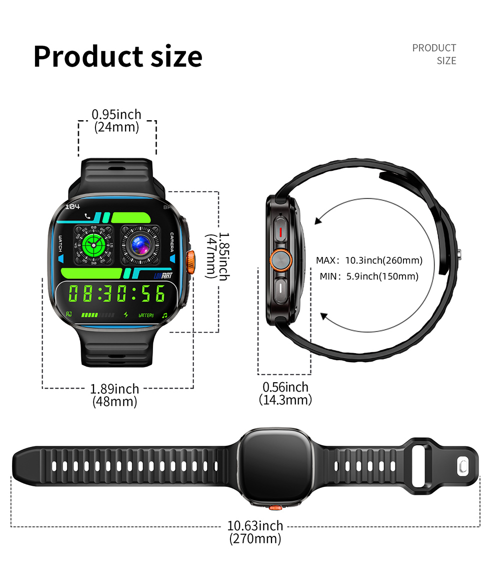 LOKMAT APPLLP 6 MAX Smartwatch, 3GB RAM 32GB ROM, 2.16 inch AMOLED Screen, Supports 4G/5G LTE, GPS Positioning