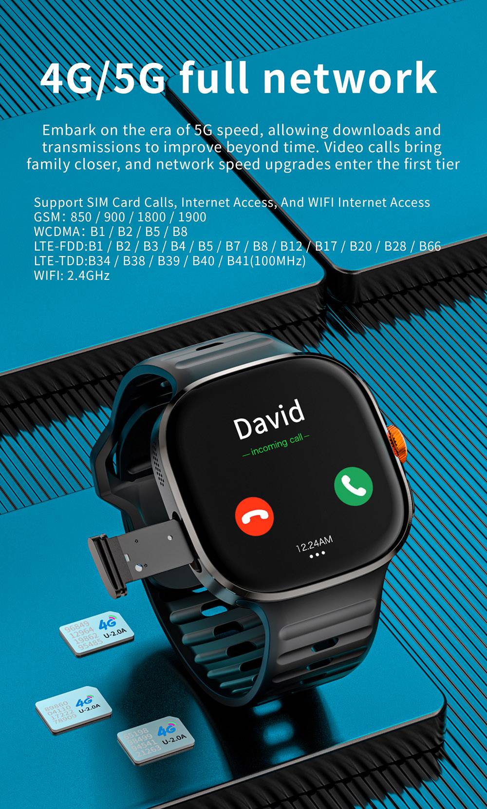 LOKMAT APPLLP 6 MAX Smartwatch, 3GB RAM 32GB ROM, 2.16 inch AMOLED Screen, Supports 4G/5G LTE, GPS Positioning