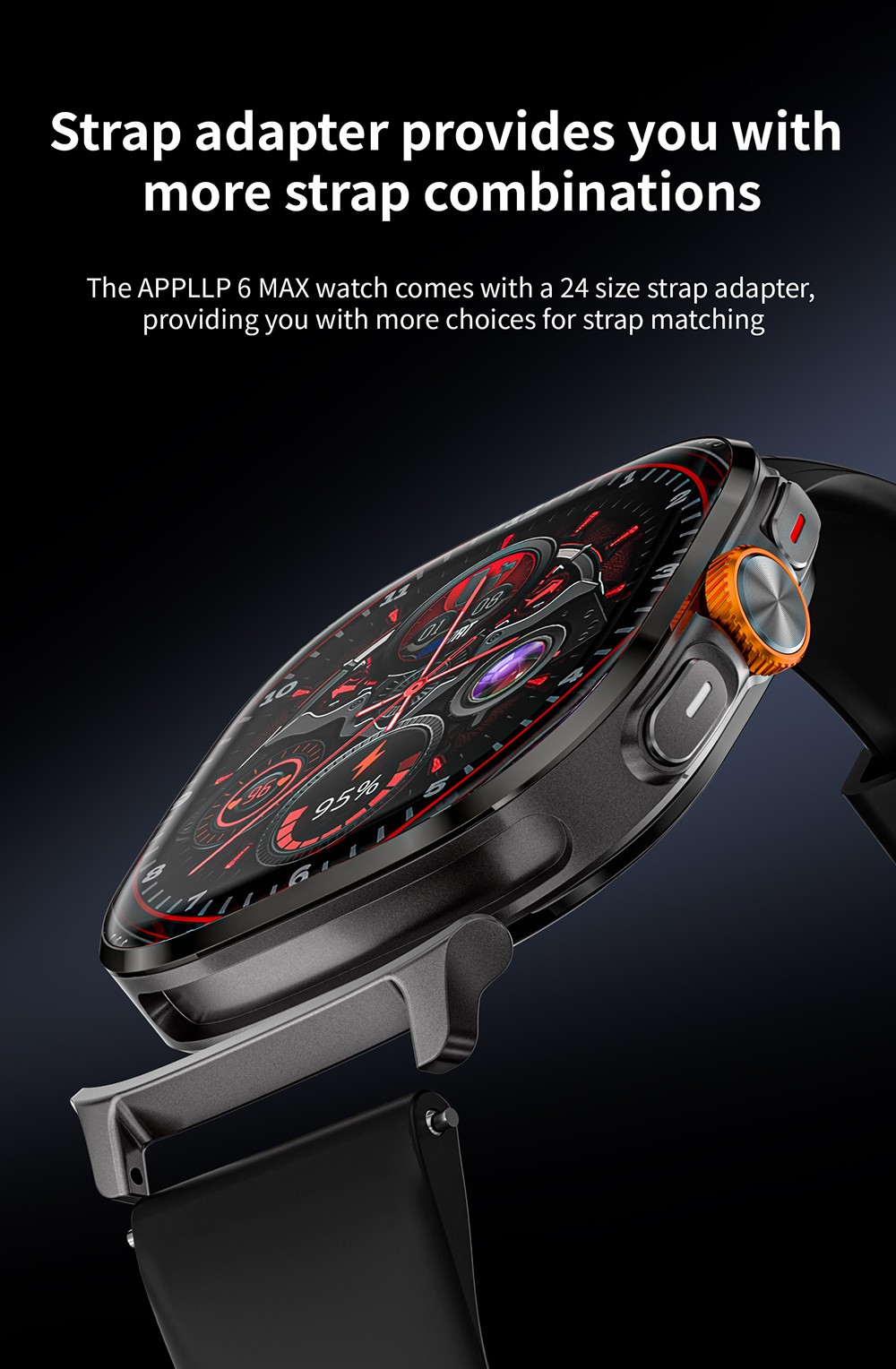 LOKMAT APPLLP 6 MAX Smartwatch, 3GB RAM 32GB ROM, 2.16 inch AMOLED Screen, Supports 4G/5G LTE, GPS Positioning