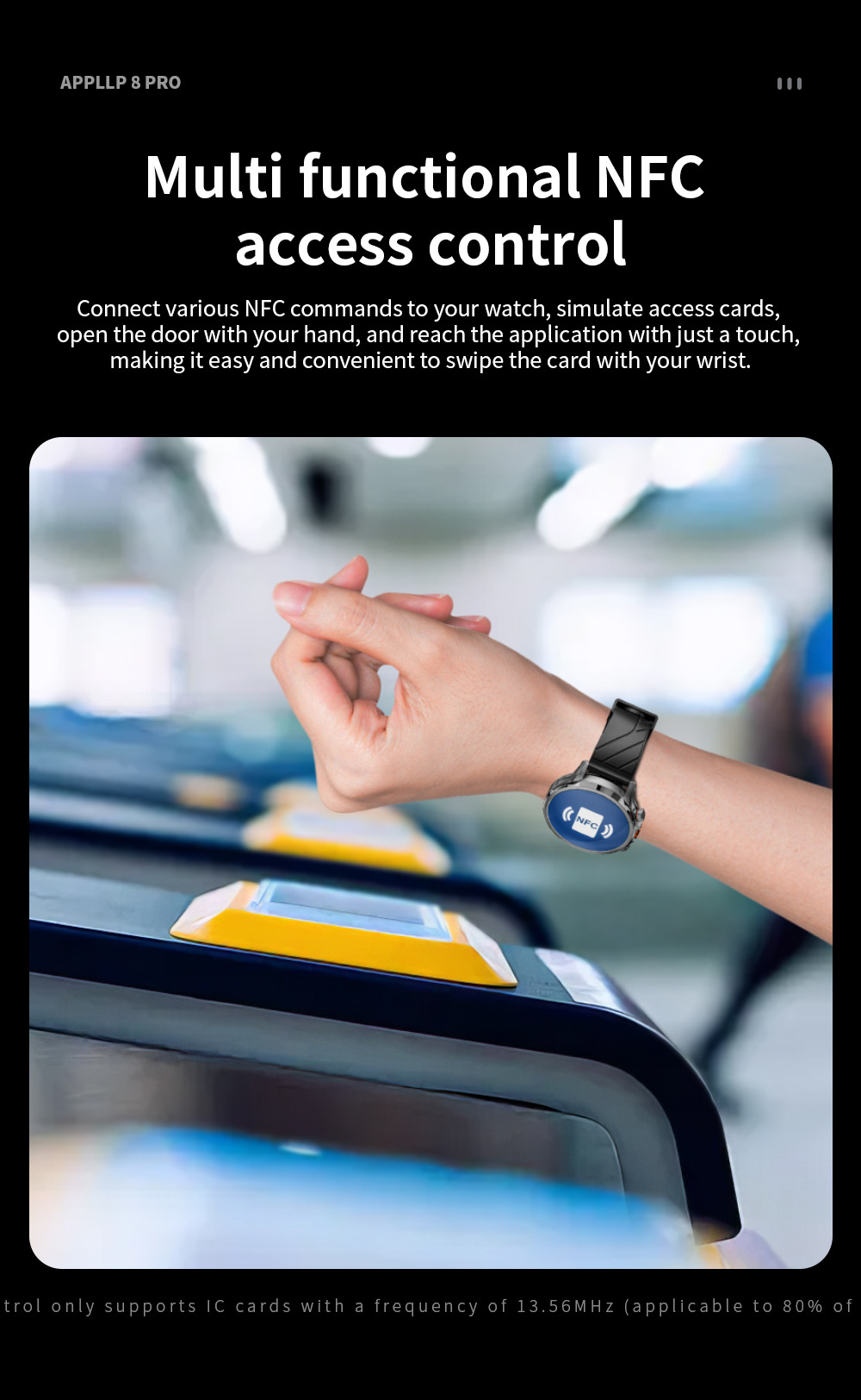 Montre connect&eacute;e LOKMAT APPLLP 8 Pro, Android 8.1, &eacute;cran TFT HD 1,85'', appels 4G, acc&egrave;s NFC, surveillance de la fr&eacute;quence cardiaque et de l'oxyg&egrave;ne sanguin