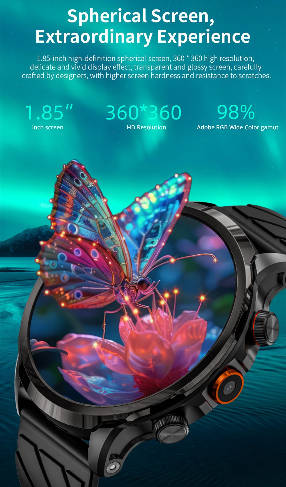 Montre connect&eacute;e LOKMAT APPLLP 8 Pro, Android 8.1, &eacute;cran TFT HD 1,85'', appels 4G, acc&egrave;s NFC, surveillance de la fr&eacute;quence cardiaque et de l'oxyg&egrave;ne sanguin