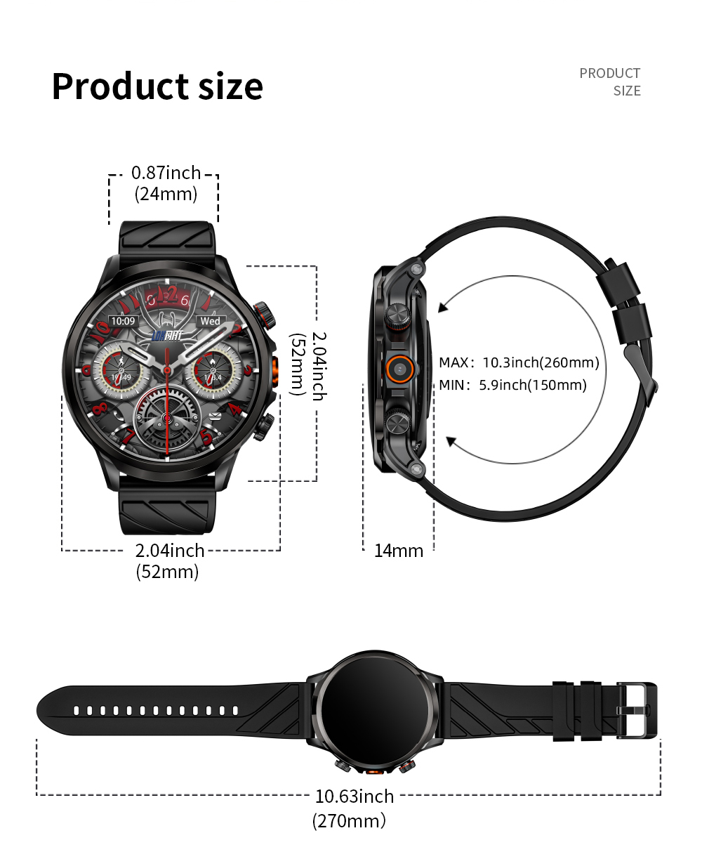 Montre connect&eacute;e LOKMAT APPLLP 8 Pro, Android 8.1, &eacute;cran TFT HD 1,85'', appels 4G, acc&egrave;s NFC, surveillance de la fr&eacute;quence cardiaque et de l'oxyg&egrave;ne sanguin