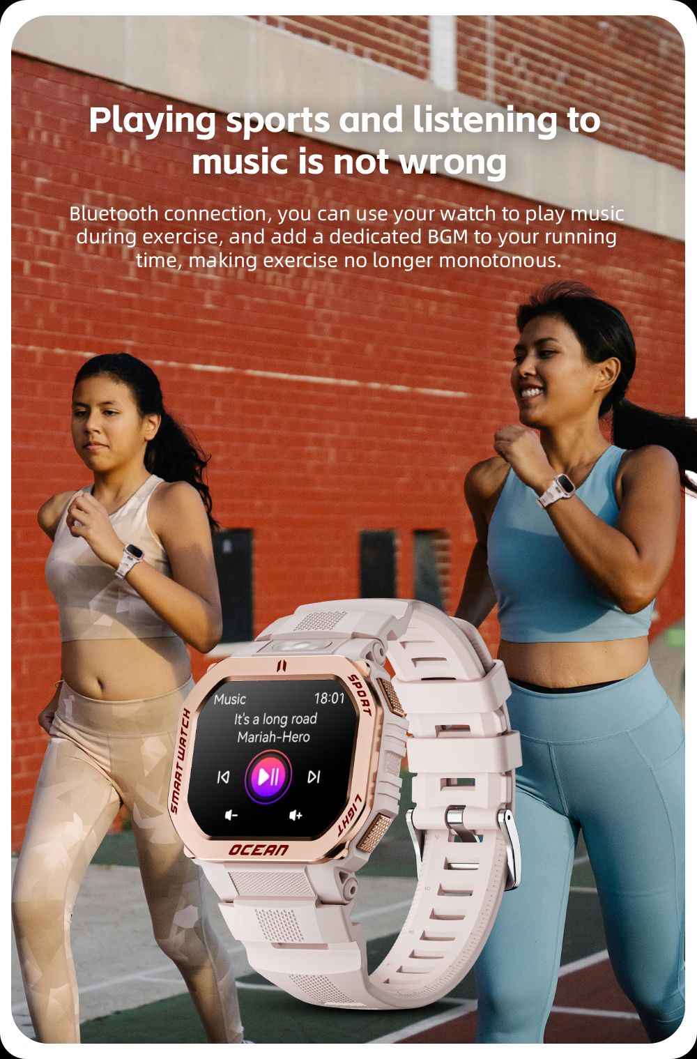 LOKMAT OCEAN GT Smartwatch, 1,75-Zoll-Display, Taschenlampe & Kompass, KI-Sprachassistent, Bluetooth-Anrufe, wasserdicht bis 3 ATM, Gesundheits&uuml;berwachung, &uuml;ber 100 Sportmodi &ndash; Gold