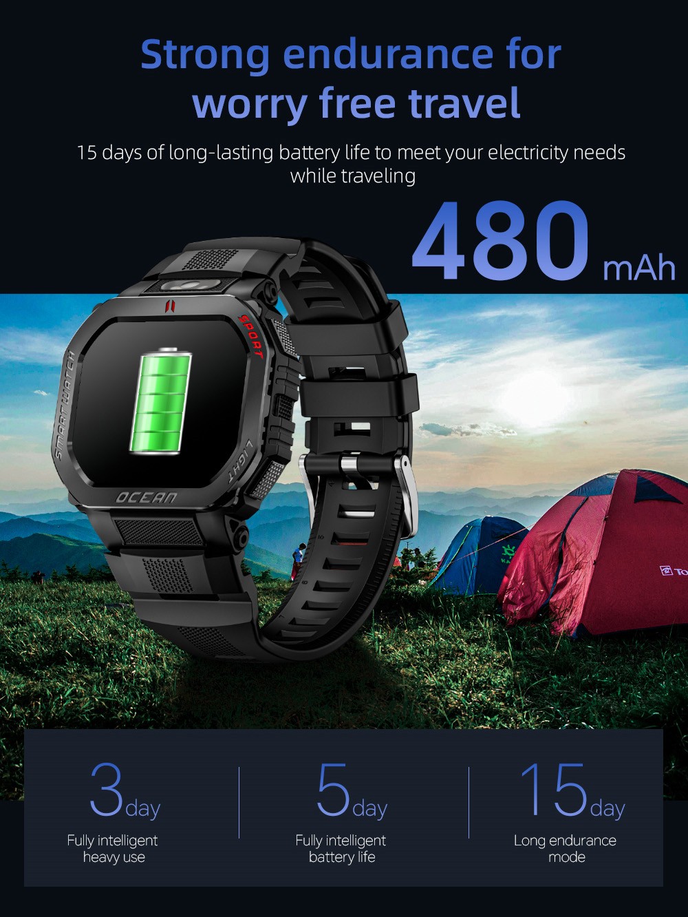 LOKMAT OCEAN GT Smartwatch, 1,75-Zoll-Display, Taschenlampe & Kompass, KI-Sprachassistent, Bluetooth-Anrufe, wasserdicht bis 3 ATM, Gesundheits&uuml;berwachung, &uuml;ber 100 Sportmodi &ndash; Gold