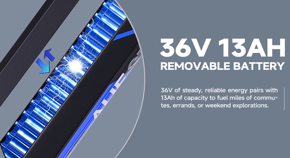 Elektrobicykel M920, 250W motor, 36V 13Ah batéria, 27.5 palcové pneumatiky, max. rýchlosť 25 km/h, dojazd 60 km, predné & zadné mechanické kotúčové brzdy, 9 rýchlostí - modrá
